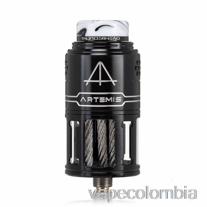 Vape Desechable Thunderhead Creations Artemis V2 Top Coiler 25mm Rdta Negro Y Plateado